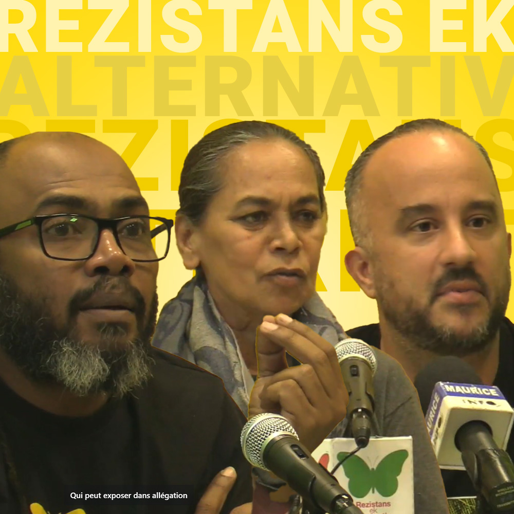 La conference de presse de Rezistans ek Alternativ.